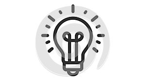 Creative idea flat line icon. Brain in lightbulb vector illustration. Thin sign of innovation, solution, education logo