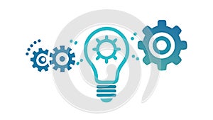 Creative Idea Gears, Innovation Lightbulb System, vector design Generative AI