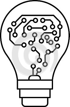 Creative idea icon. Brain, lightbulb icons. Innovation, education, idea, mind, thinking sign symbol logo. Vector illustration.