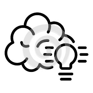 Creative idea icon outline vector. Brain bulb