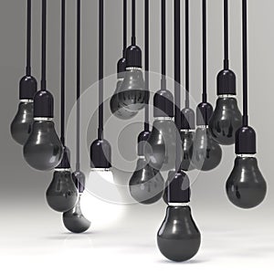 Creative idea and leadership concept light bulb