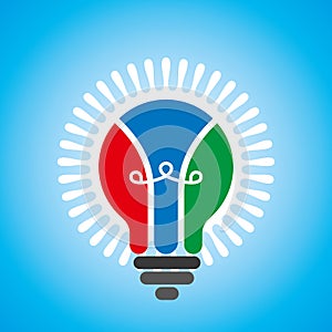 Creative idea light bulb on blue background