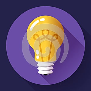 Creative idea in light bulb shape as inspiration concept. Flat icon.
