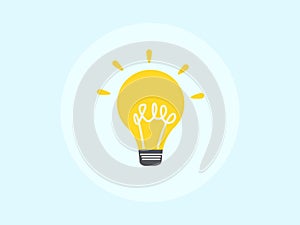 Creative idea in light bulb shape as inspiration concept. Vector design element. Flat icon.