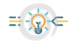 Creative Idea Lightbulb Brainstorm Innovation Vector Icon, vector design Generative AI