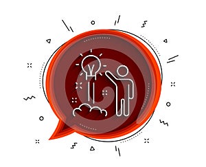 Creative idea line icon. Human launch startup sign. Vector