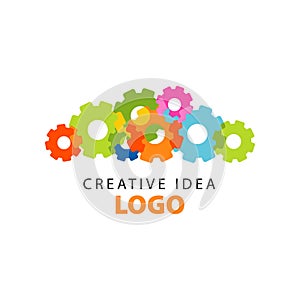 Creative idea logo design template with colorful flat