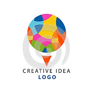 Creative idea logo template with abstract circle logo