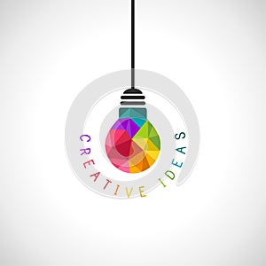 Creative ideas concept with colorful lightbulb