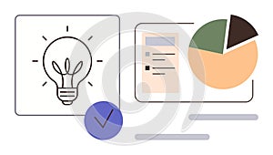 Creative Ideas and Data Analysis with a Checklist and Pie Chart Visualization
