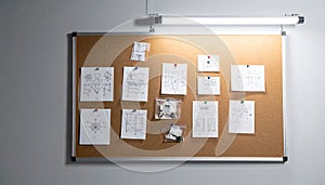 Creative Ideas and Plans on an Office Corkboard