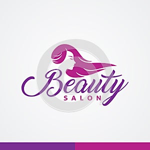 Creative Illustration Beauty Women And Hair For Salon Logo Design