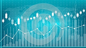 Creative illustration of business data financial charts. Finance diagram art design. Growing, falling market stock analysis