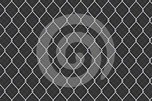 Creative illustration of chain link fence wire mesh steel metal isolated on transparent background. Art design gate made. P