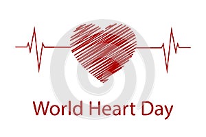 A creative illustration of the concept of the World Heart Day, a banner or a poster.