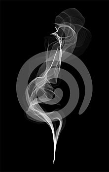 Creative illustration of delicate white cigarette smoke waves texture set isolated on transparent background. Art design. A