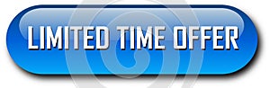 Limited Time Offer web button classic blue button white background