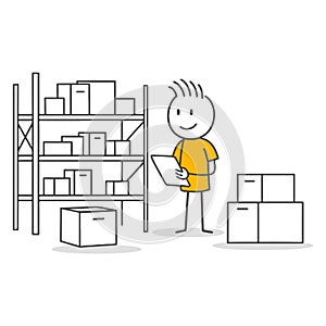 Creative Illustration for Digitalization and Efficient Process Tracking in Warehouse Management Systems