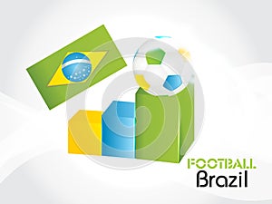 Creative Illustration football in Brazil flag conc