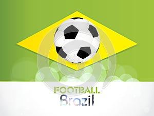 Creative Illustration football in Brazil flag conc