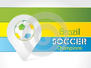 Creative Illustration football in Brazil flag conc