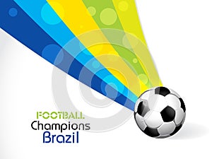 Creative Illustration football in Brazil flag conc