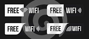 Creative illustration of free wifi icon symbol set isolated on background. Art design wireless network for wlan free access.