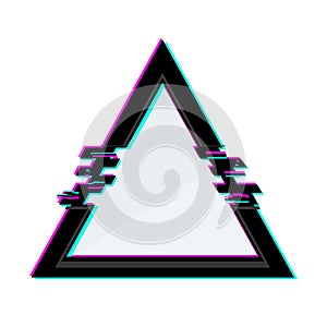 Creative illustration of geometric glitch frames set isolated on background. Art design Tv distortion effect template. Abstract