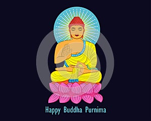 Creative Illustration For Happy Buddha Purnima, Vesak holiday festival background