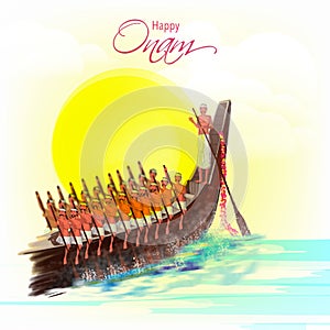 Creative illustration for Happy Onam celebration.