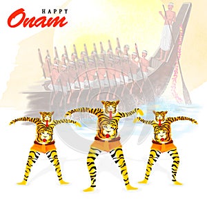 Creative illustration for Happy Onam celebration.