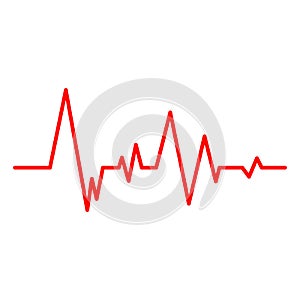 Creative illustration of heart line cardiogram isolated on background. Art design health medical heartbeat pulse. Abstract concept