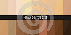 Creative illustration of human skin tone color palette set isolated on transparent background. Art design. Abstract concept photo