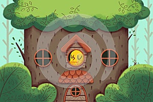 Creative Illustration and Innovative Art: Bird's Home, The Deluxe Big Tree House.