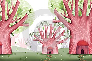 Creative Illustration and Innovative Art: Forest Residents Areas.