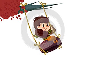 Creative Illustration and Innovative Art: Girl on the Tire Swing.