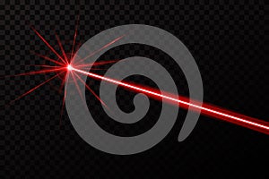 Creative illustration of laser security beam on transparent background. Art design shine light ray. Abstract conce