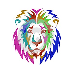 Creative illustration of a lion`s head photo