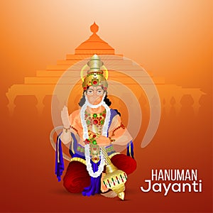 Creative illustration of lord hanuman woth background