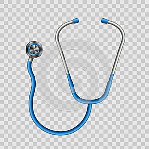 Creative illustration of medical health care stethoscope on transparent background. Art design medicine equipment. photo