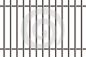 Creative illustration of metal realistic detailed prison bars window isolated on transparent background. Art design jail br