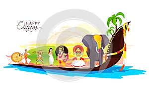 Creative illustration for Onam Festival celebration.