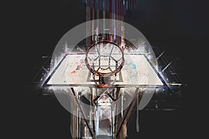 Creative Illustration - Public basketball court hoop - Abstract digital modern art