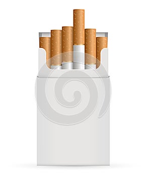 Creative illustration of realistic cigarette set isolated on background. Art design different stages of burn. Abstract concept
