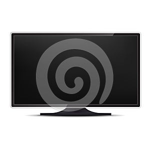 Creative illustration of realistic TV screen, lcd panel, isolated on background. Computer monitor display. Design television blank