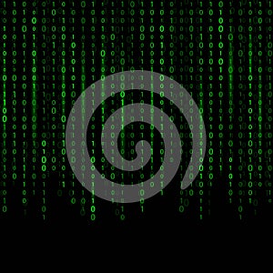 Creative illustration of stream of binary code. Computer matrix background art design. Digits on screen. Abstract concept graphic