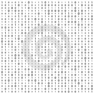 Creative illustration of stream of binary code. Computer matrix background art design. Digits on screen. Abstract concept graphic