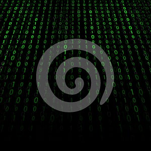 Creative illustration of stream of binary code. Computer matrix background art design. Digits on screen. Abstract concept graphic