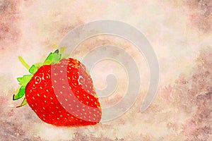 Creative illustration in vintage watercolor design - Strawberry isolated on white background