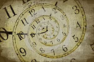 Creative image - hypnotic clock background. Concept of hypnosis, subconscious, psychotheraphy